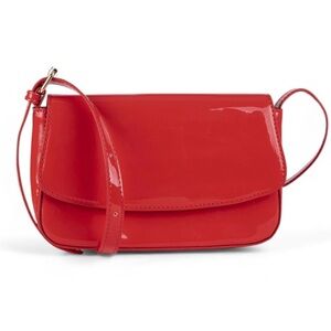 Olivia Miller Leila Faux Patent Leather Shoulder Bag Adjustable Strap‎ Y2K Retro